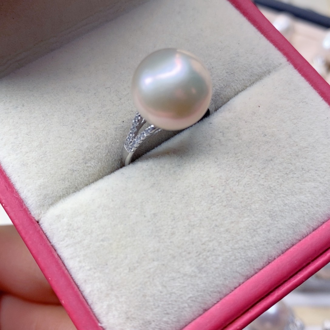 淡水珍珠戒指银S925镶嵌
