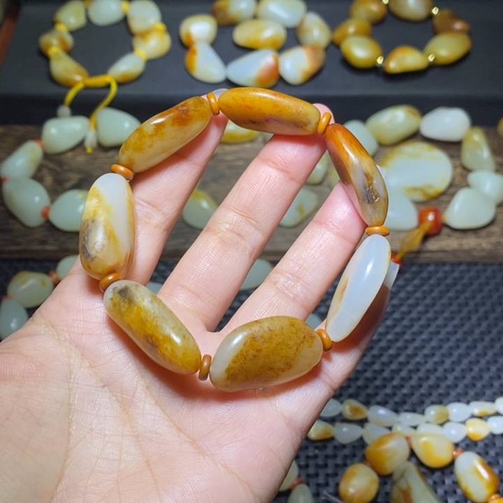 和田玉手链未镶嵌@*思