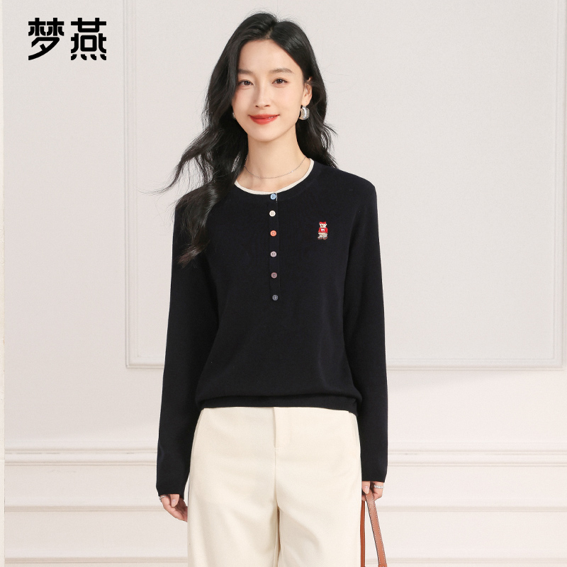 梦燕春秋女时尚百搭气质大方宽松休闲舒适简约长袖毛衣AC13B5042