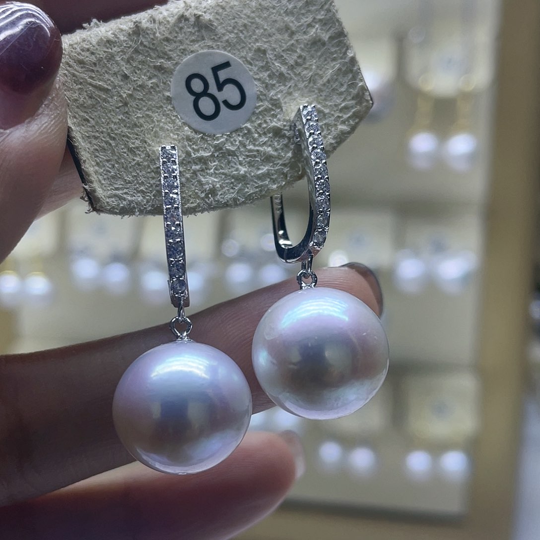 淡水珍珠耳饰银S925镶嵌富**油