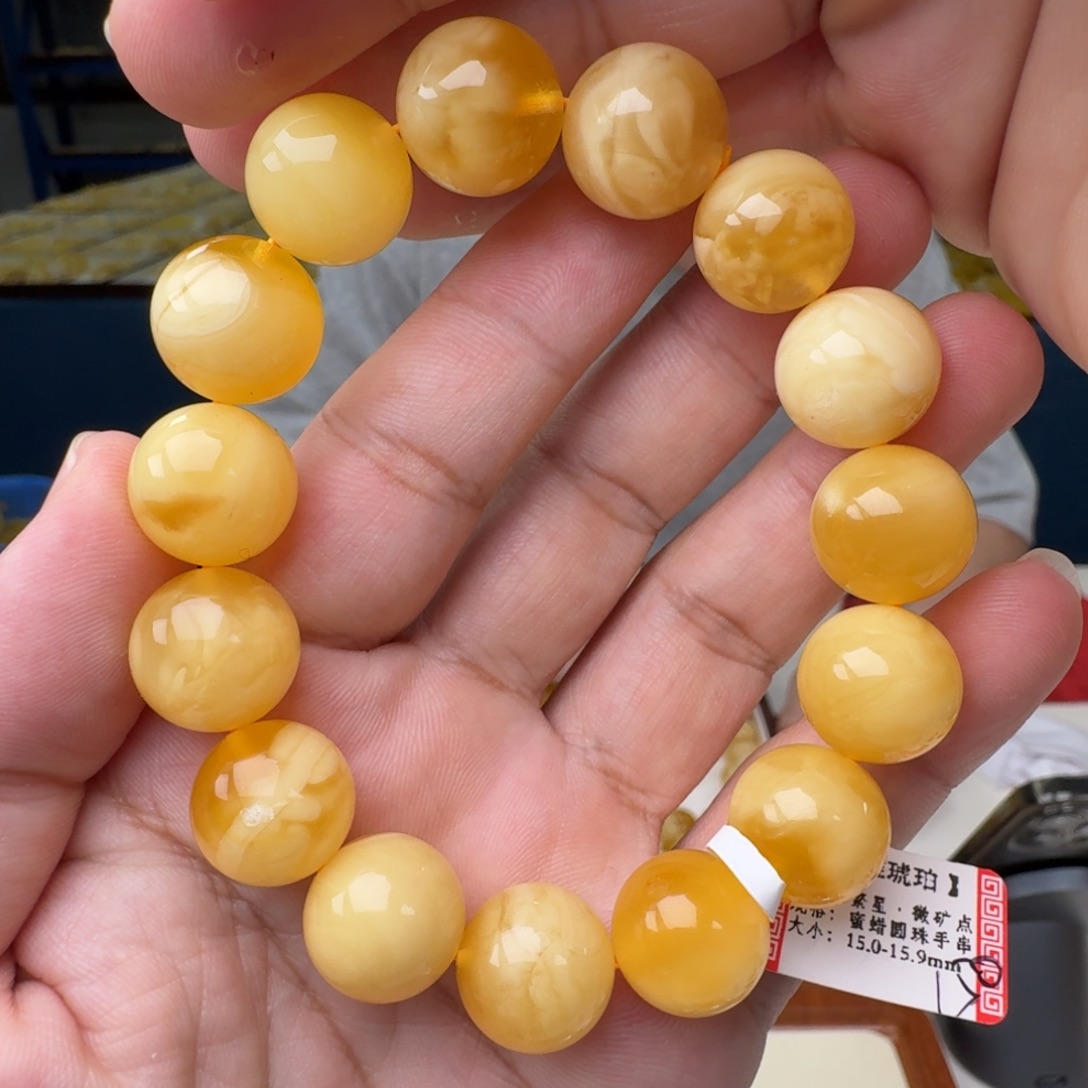 琥珀未镶嵌手链蜜蜡手串