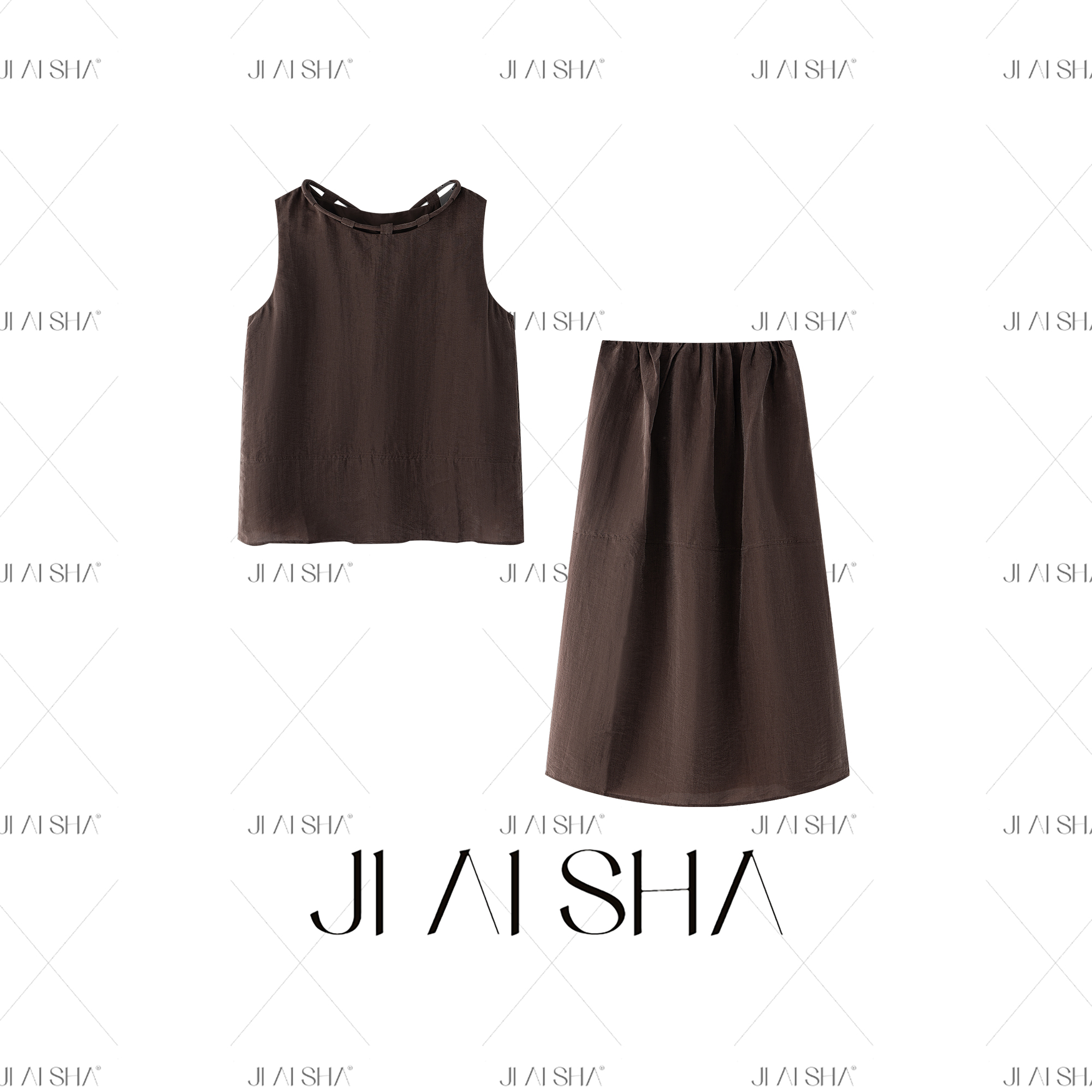 JAS 今屿 韩版时尚设计感气质无袖两件套装qc JY252-JH-9055