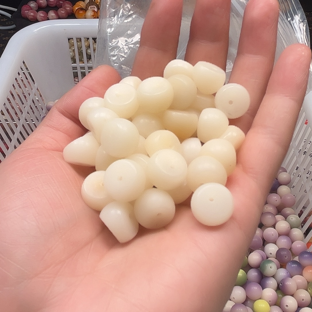 菩提根/象牙果手串50颗14白色瑕疵有裂