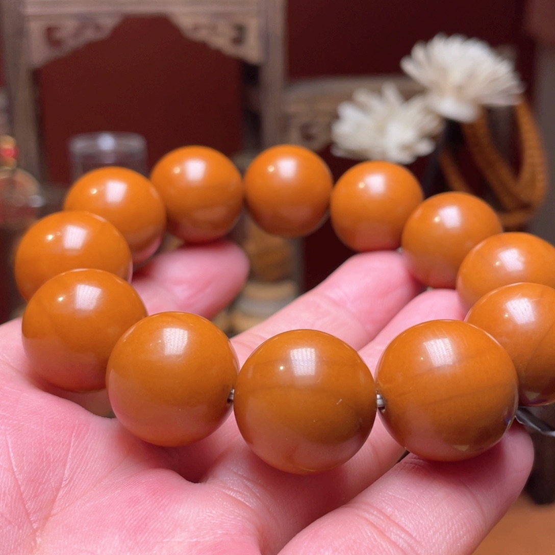 橄榄核手串/手链记**好1.9尺寸正圆光