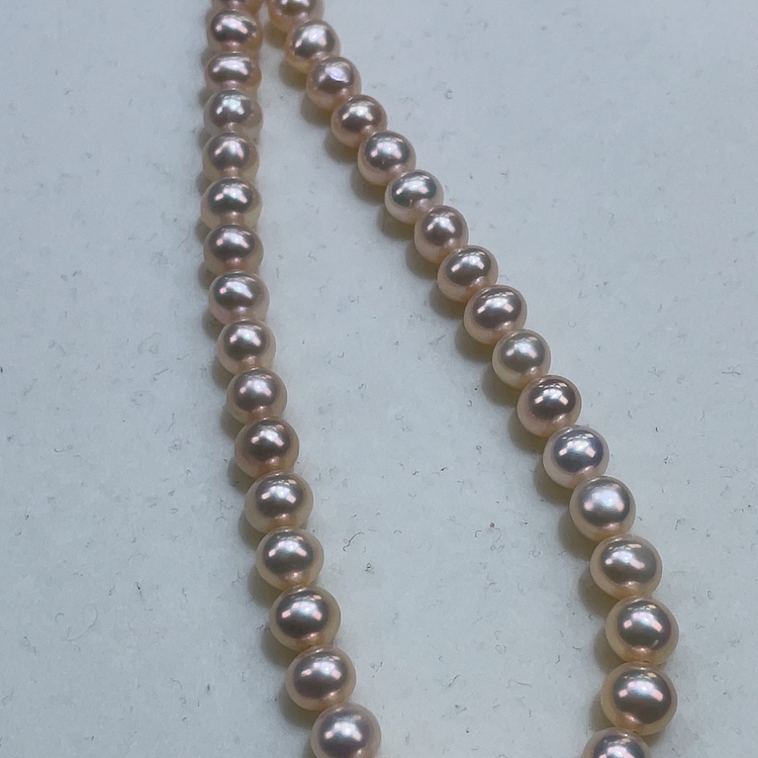 淡水珍珠颈饰银S925镶嵌6m炫彩稀有光