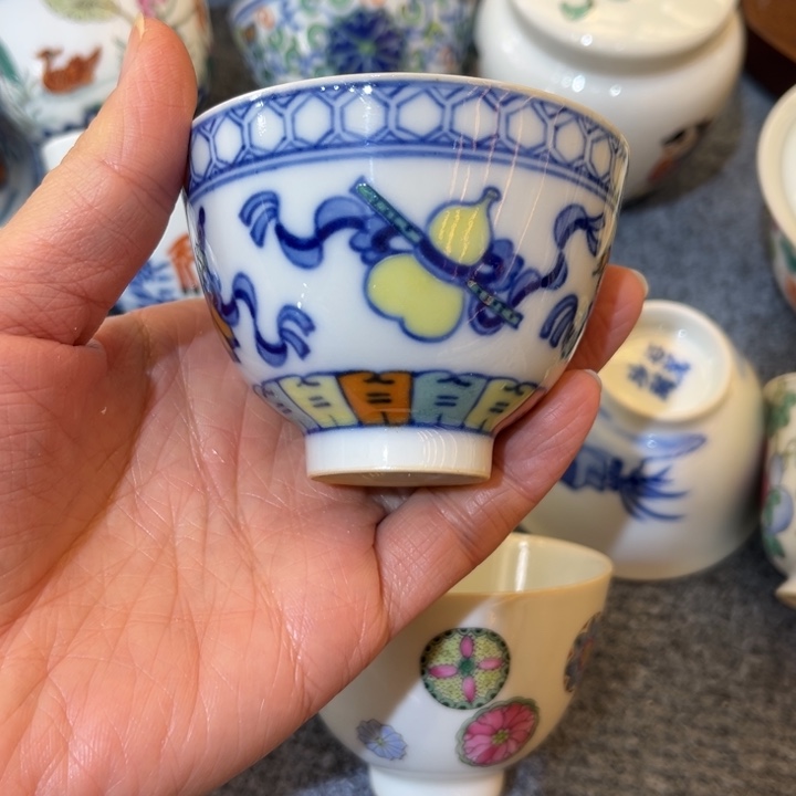 手绘茶杯盖碗陶瓷