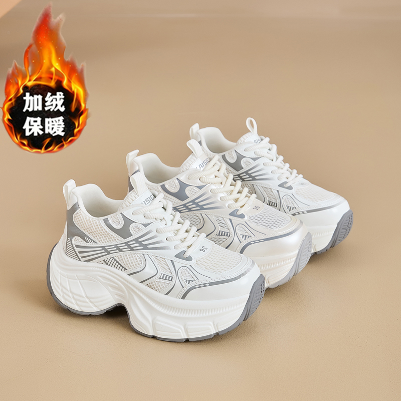 34-42吸墨老爹鞋女款2025春秋新款百搭透气网面休闲运动鞋时尚