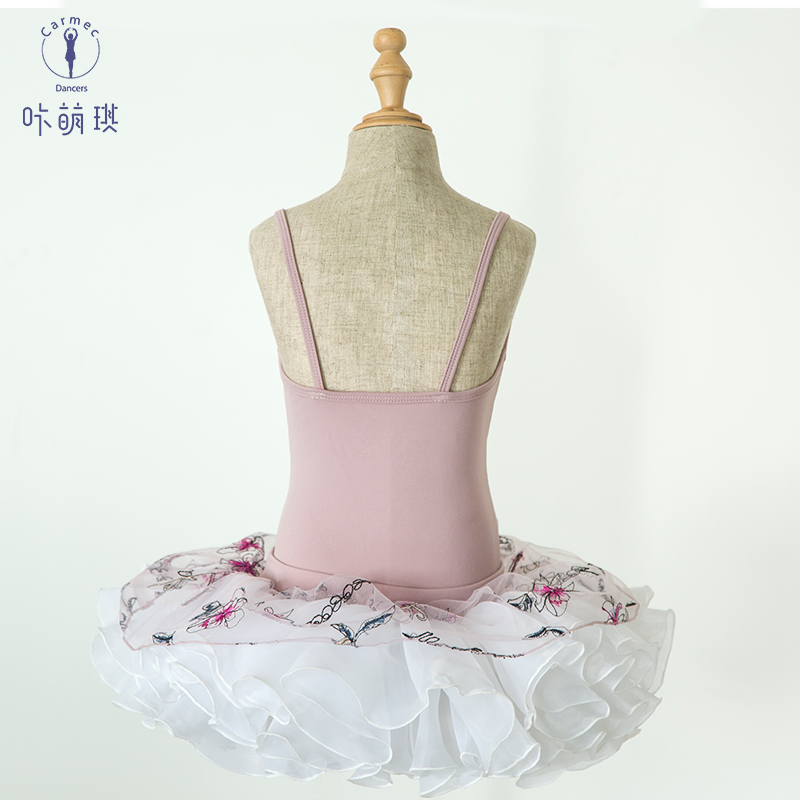 咔萌琪910儿童藕粉色纱裙