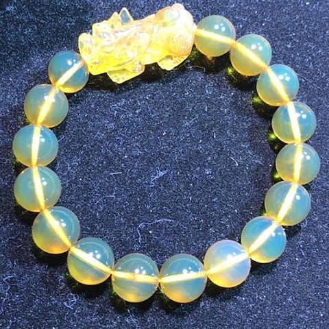 琥珀手串未镶嵌福利，招财貔貅手串尺寸10+