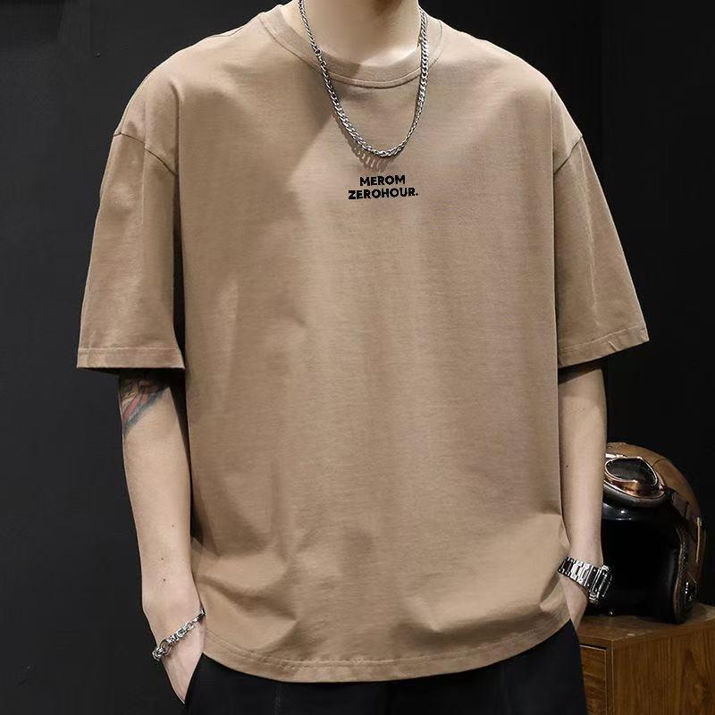 【买一送一 到手2件】新款纯棉男士短袖T恤男装潮牌半袖夏季上衣服