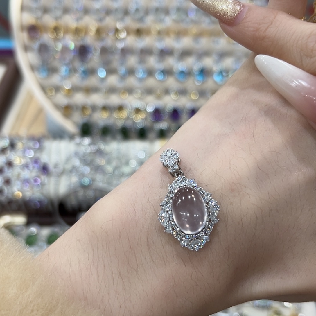 脾***-烟晶吊坠(赠链)银S925镶嵌