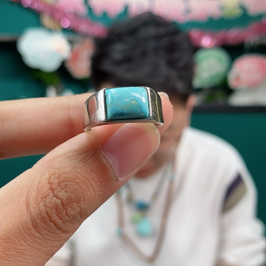 绿松石珠宝奇石银S925镶嵌