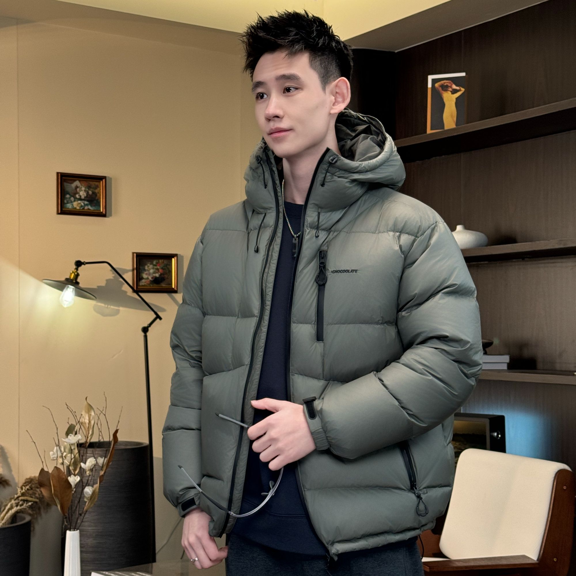  【HAN·S】羽绒高蓬绒子羽绒轻暖泡芙面包连帽羽绒服9985