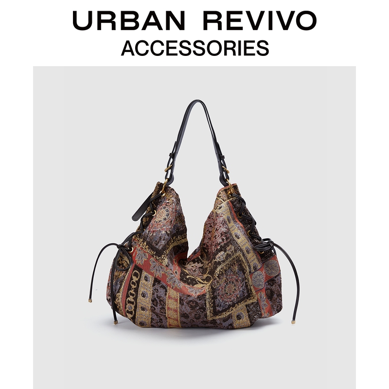 URBAN REVIVO2025秋季新款女士琥珀流光风单肩包UAWB50185