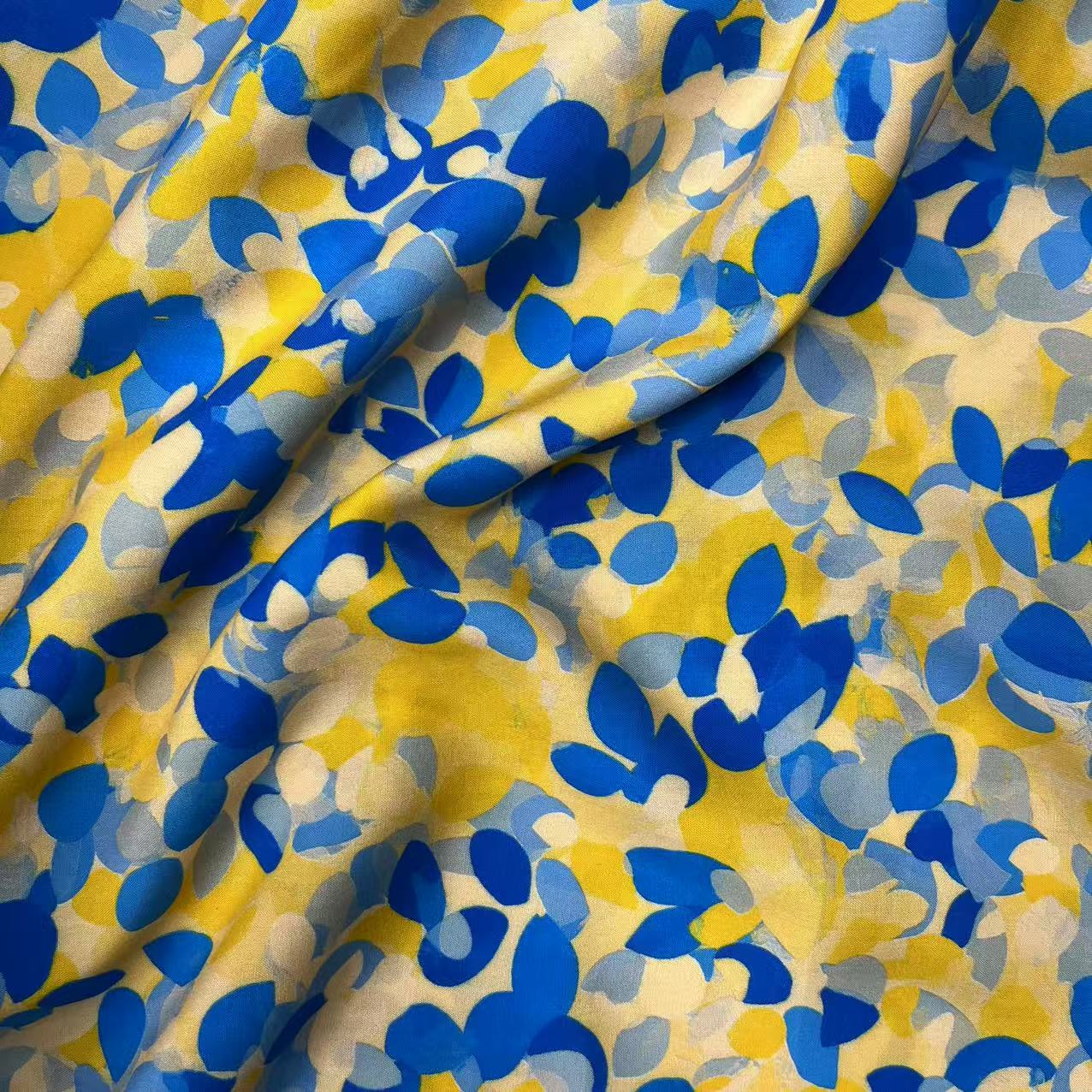  【绒兰】袋鼠国订单! 棉绸布料莱赛尔升级款 140号 黄底蓝叶