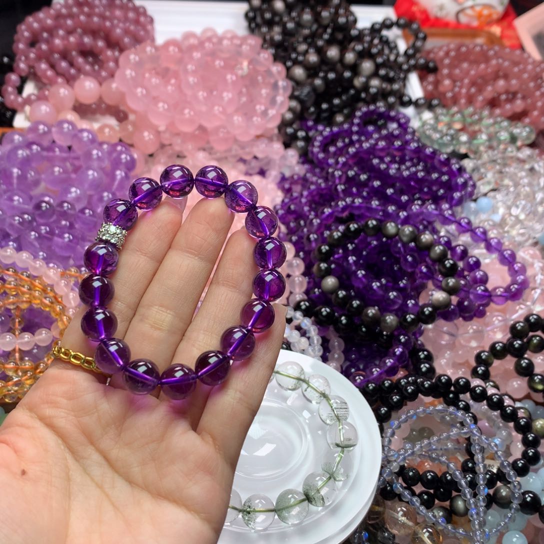 水晶手链未镶嵌南*拍x3高货乌拉圭卡10.5+