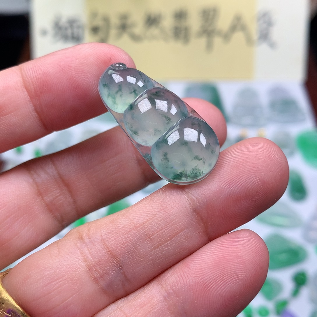翡翠裸石缅甸天然A货翡翠冰种豆子