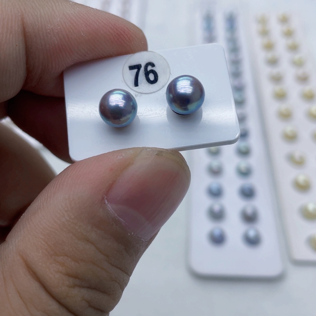 海水珍珠耳饰银S925镶嵌真多麻