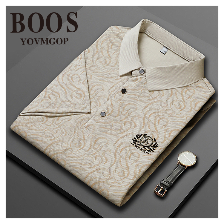 【小姚甄选】澳门专柜新款夏季翻领男士修身冰丝polo衫潮流休闲