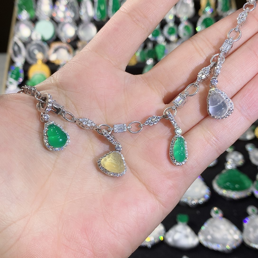 玛瑙/玉髓银S925镶嵌手链