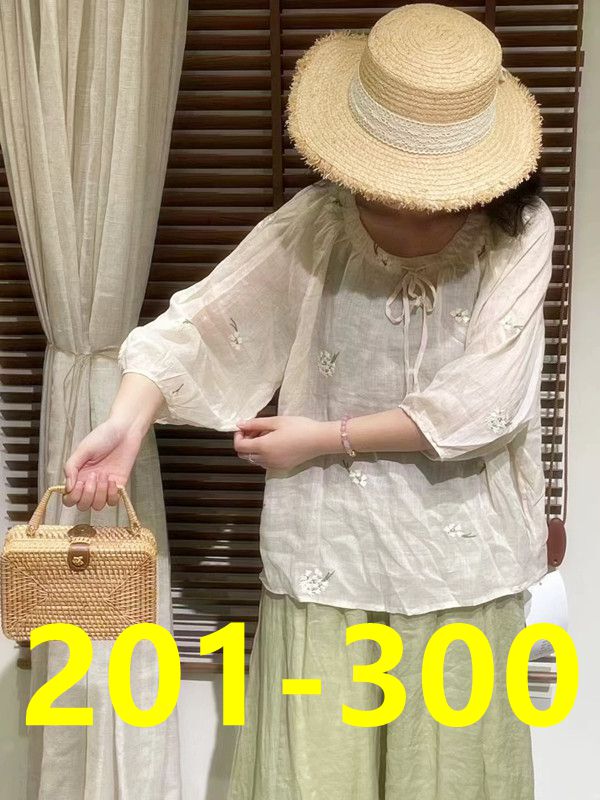 1-7【201-300】夏季苎麻上衣女衬衫按照主播给的号码下单