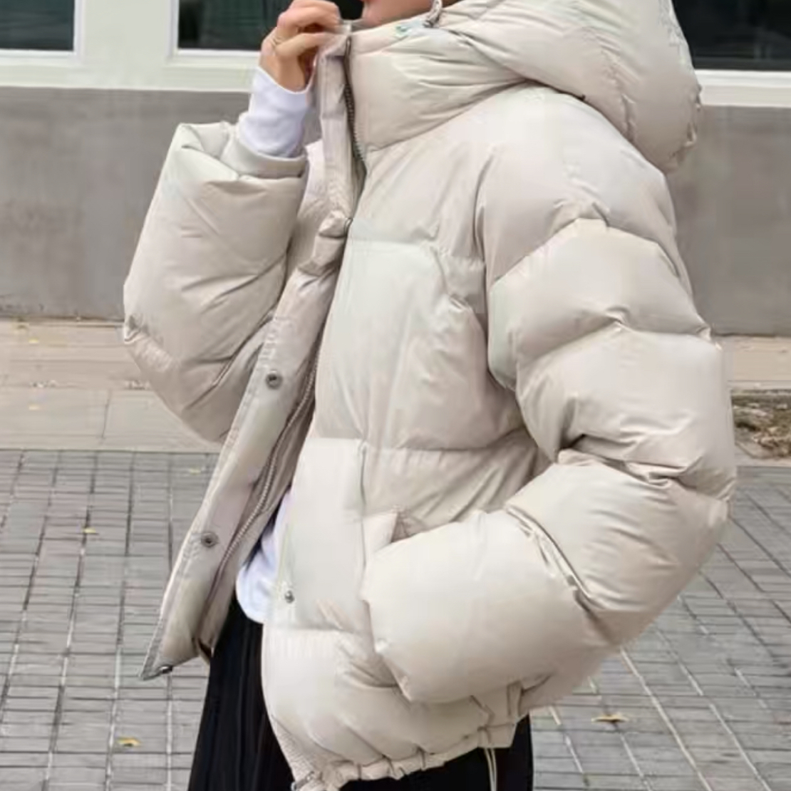 秋原瞳-连帽基础鹅绒服时尚休闲百搭女士宽松保暖冬季秋冬
