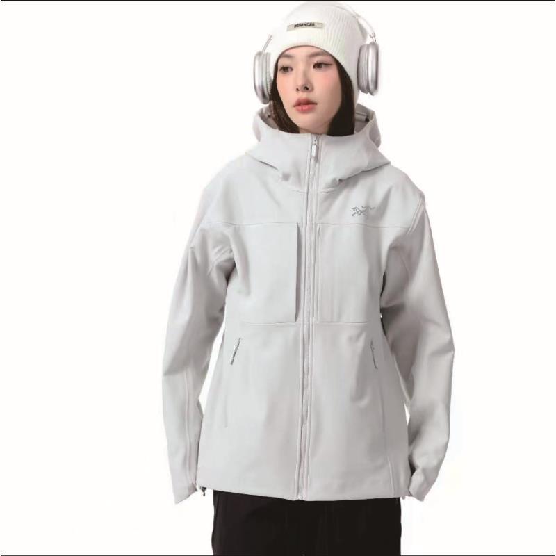 【J14-A】男女轻奢全压胶连帽防风防水经典休闲夹克冲锋衣