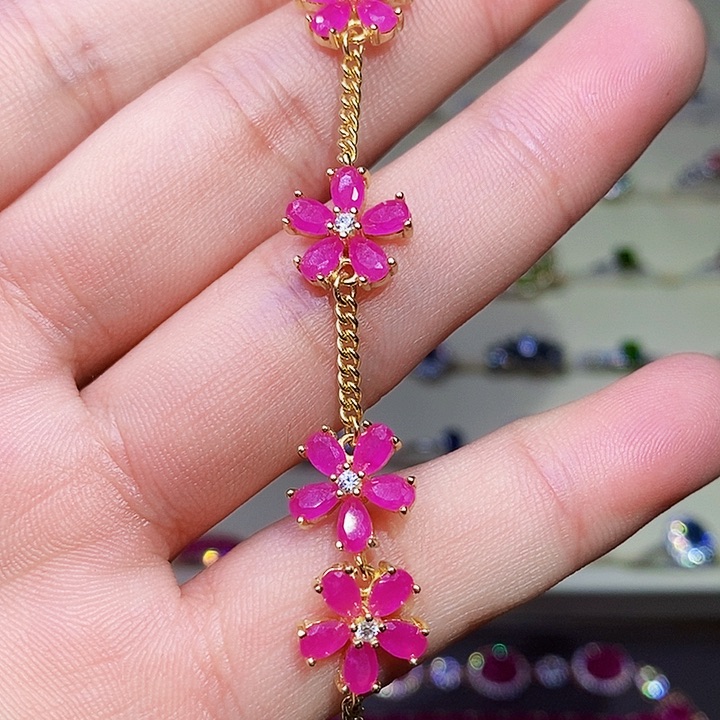 红宝石手链银S925镶嵌4****71111