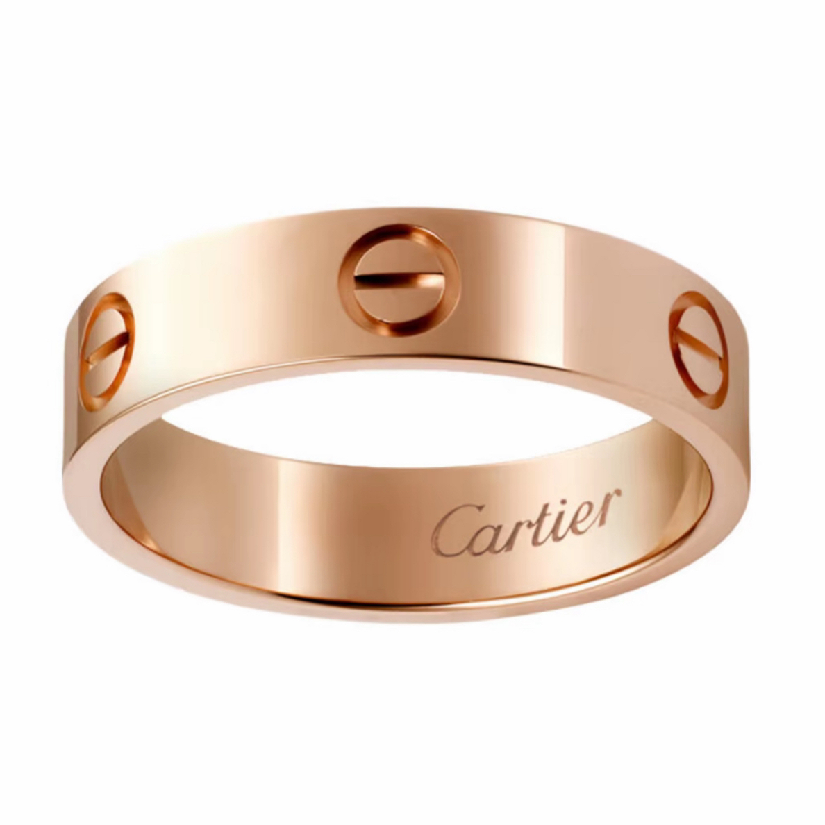99新 Cartier/卡地亚 宽版玫瑰金无钻戒指