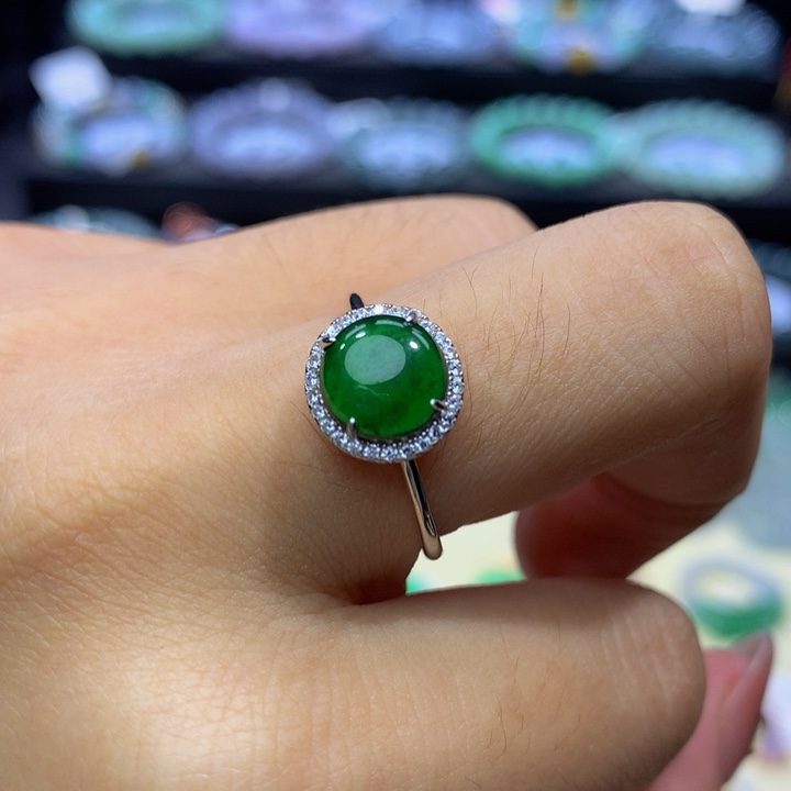 翡翠手链银S925镶嵌翡翠