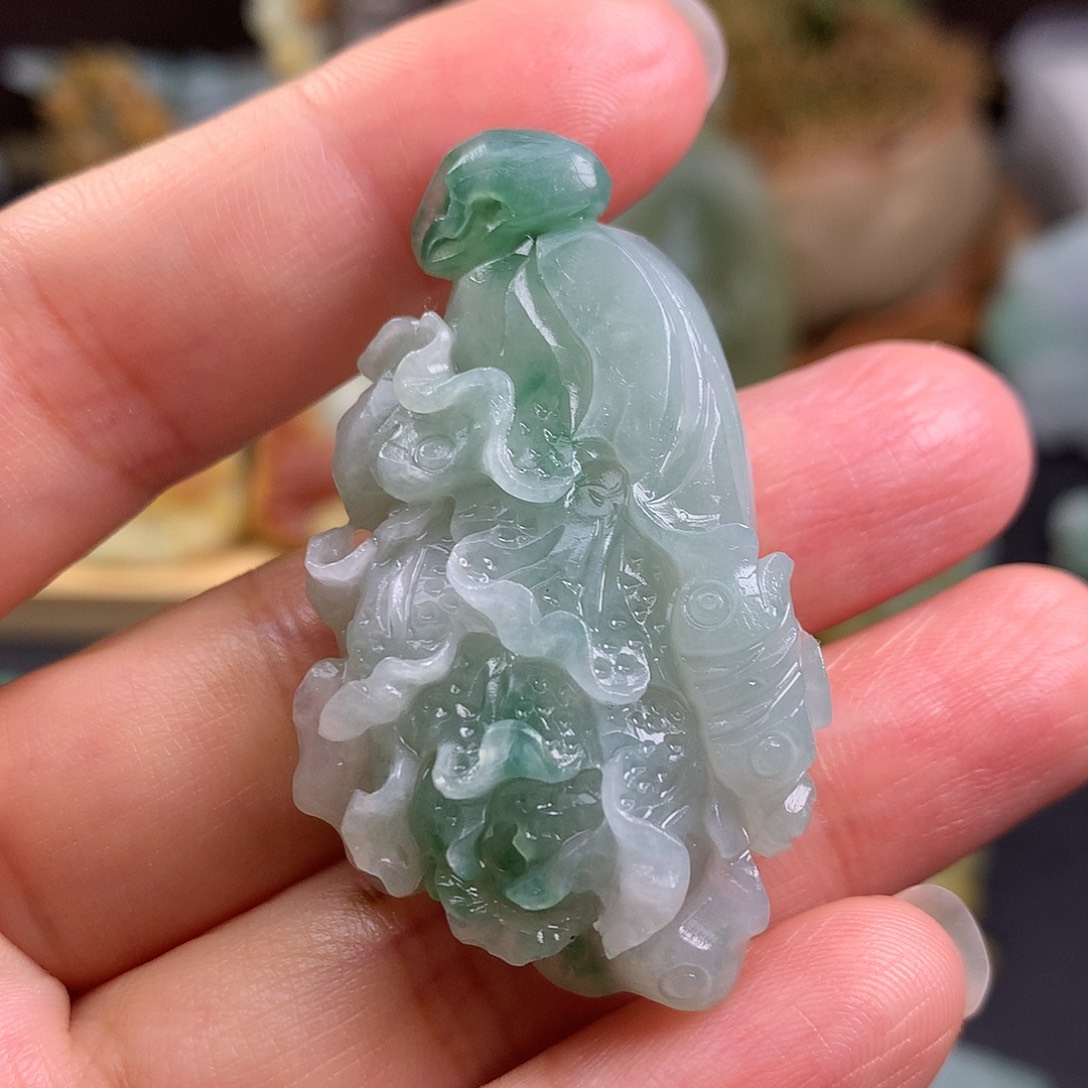 未镶嵌定制翡翠白菜
