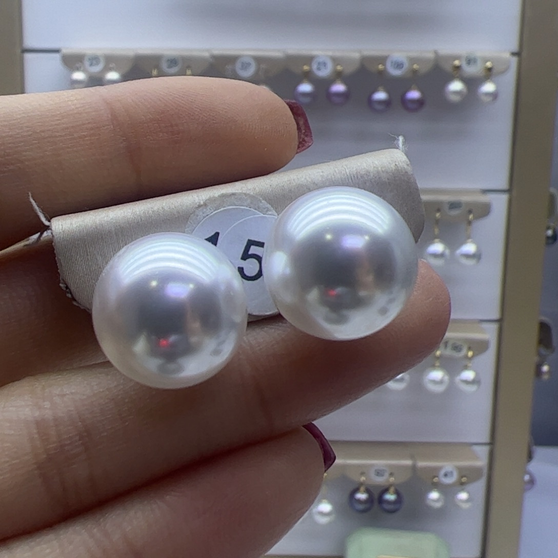 淡水珍珠耳饰18K金镶嵌