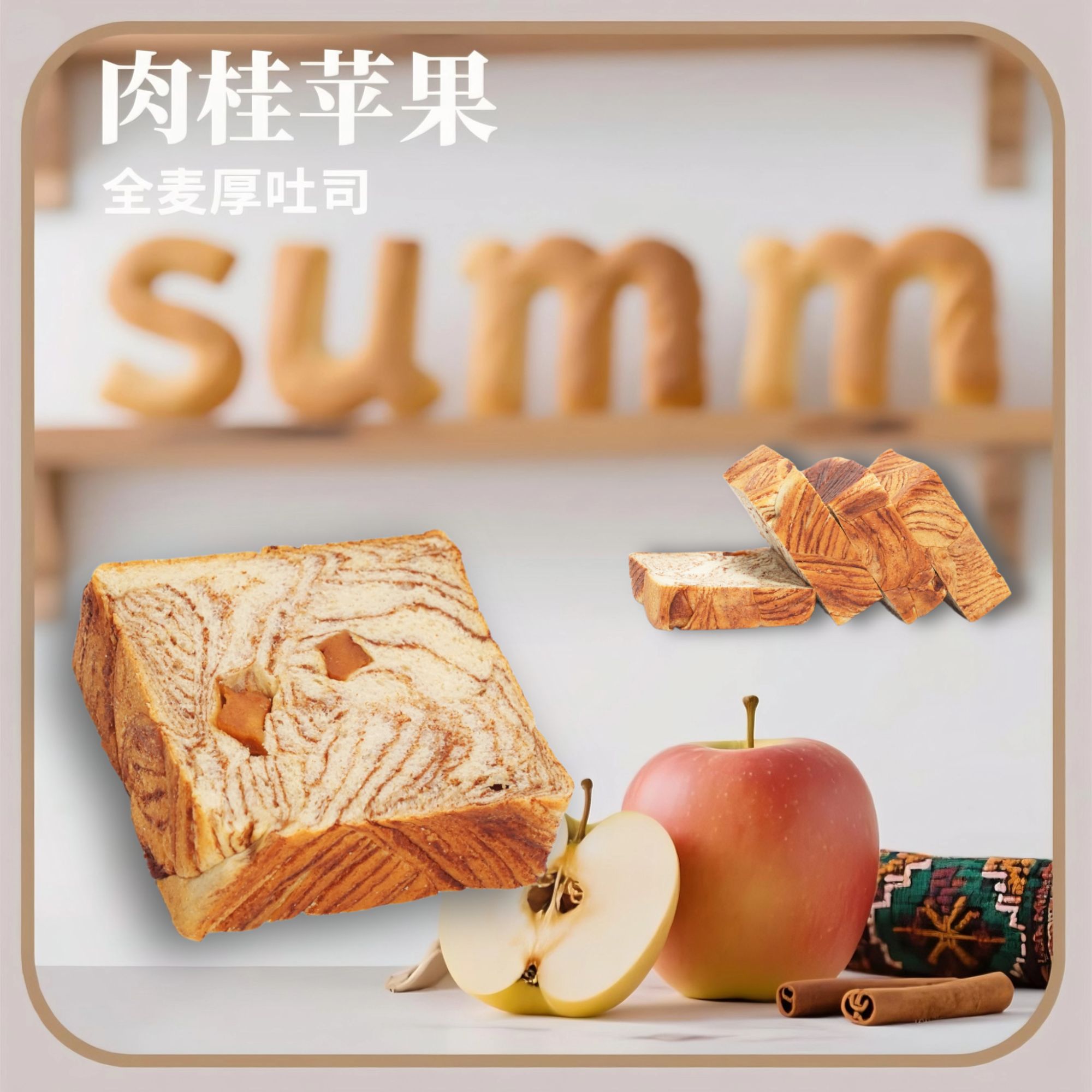 summ/叁陌大理石厚切吐司干净配料全麦饱腹面包