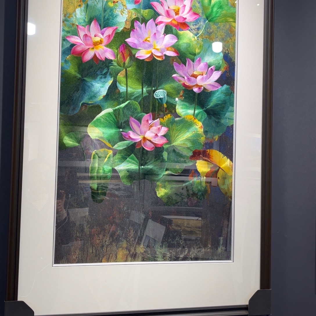 刘***刘刺绣荷韵满堂画芯60*120成品