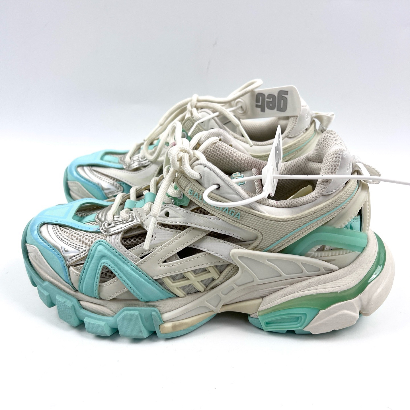 99新 Balenciaga/巴黎世家 35码 薄荷绿Track老爹鞋 99新 lm4214