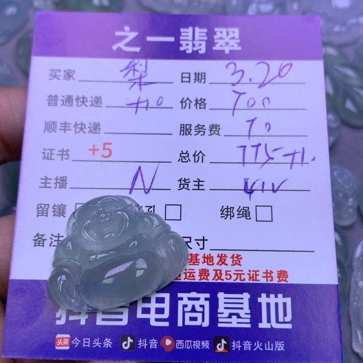 翡翠未镶嵌颈饰梨****?