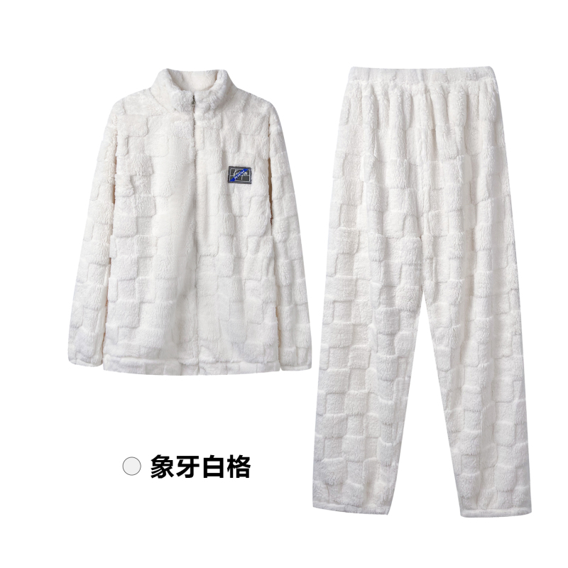 冬款情侣加加厚睡衣可外穿家居服韩版网红时尚宽松显瘦-A54