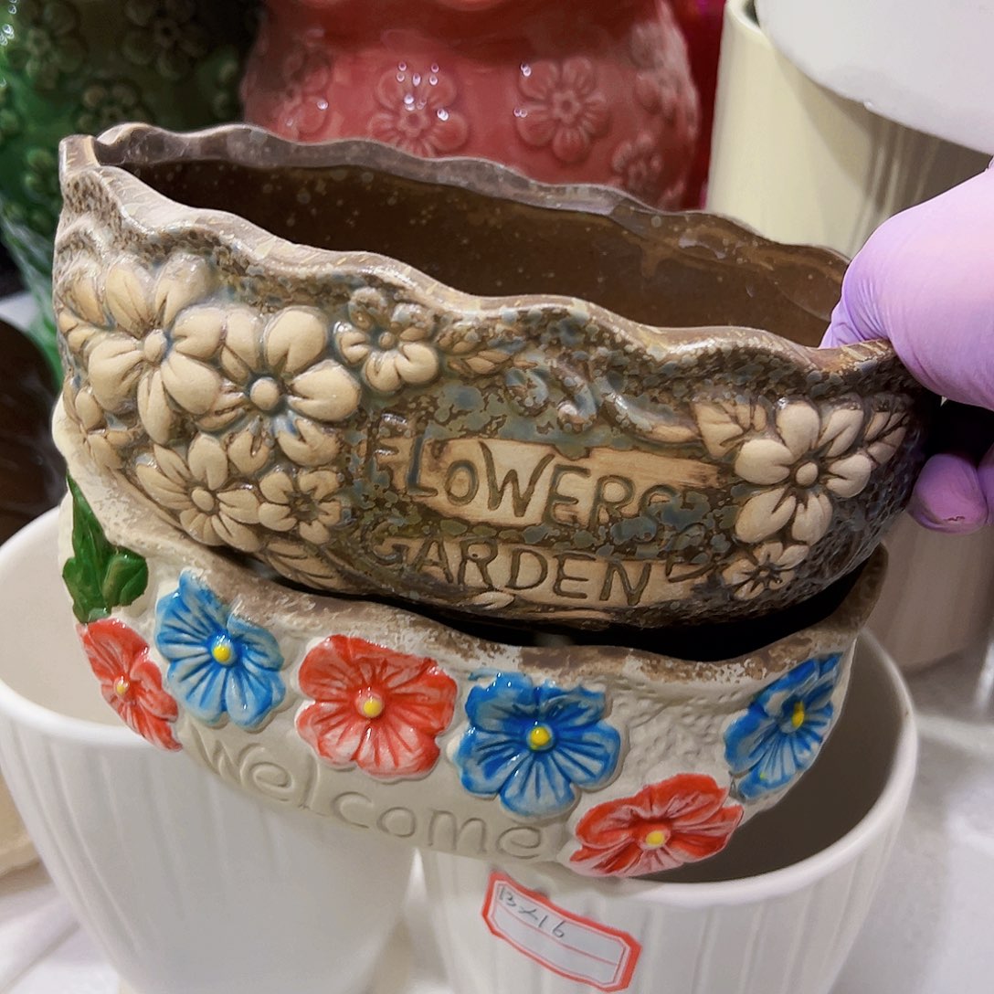 有孔外贸尾单陶瓷花盆凑单10米包邮