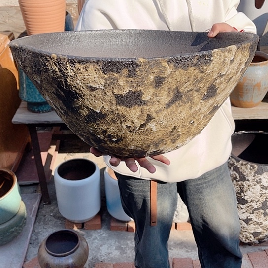 紫砂花盆高度25口径47