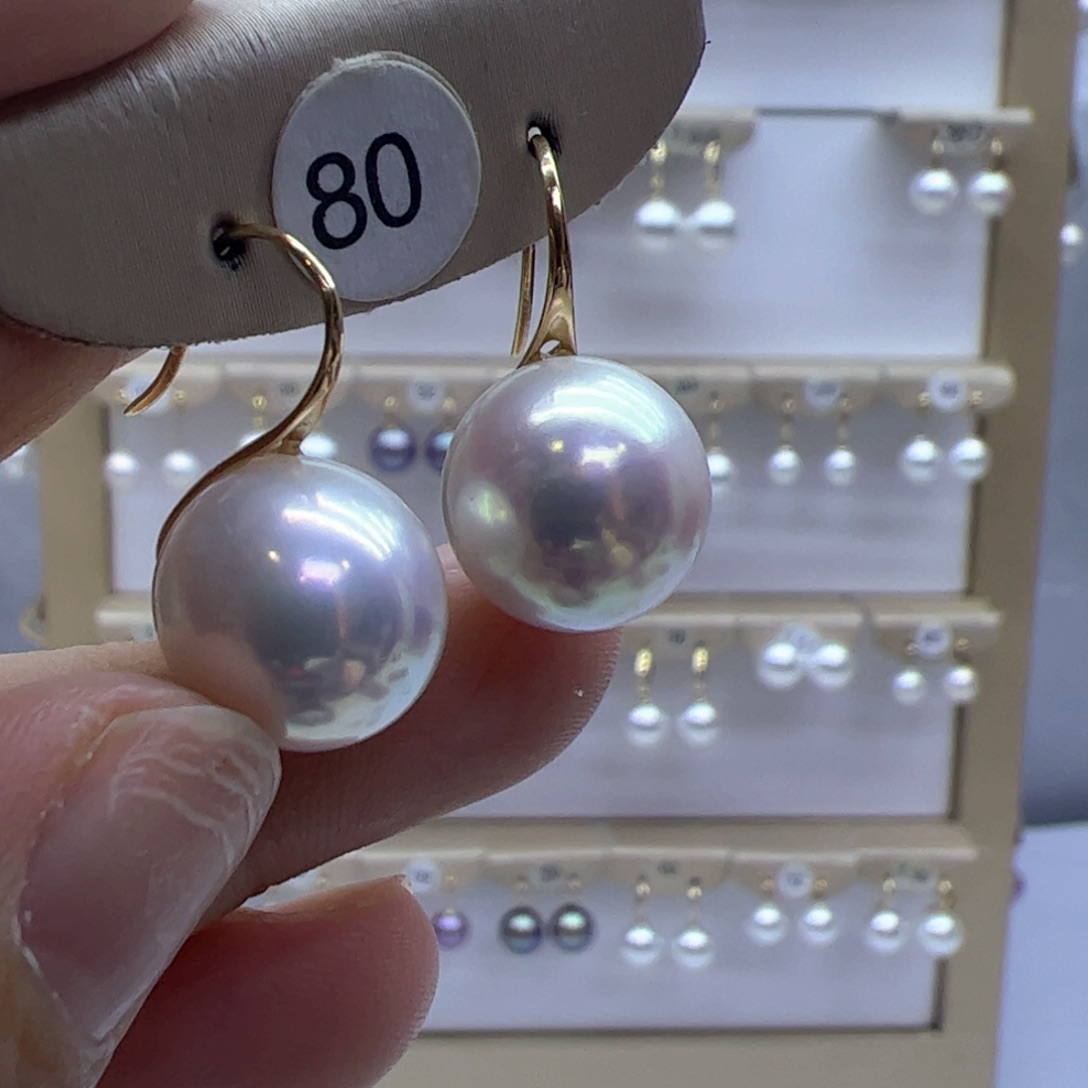 淡水珍珠耳饰18K金镶嵌