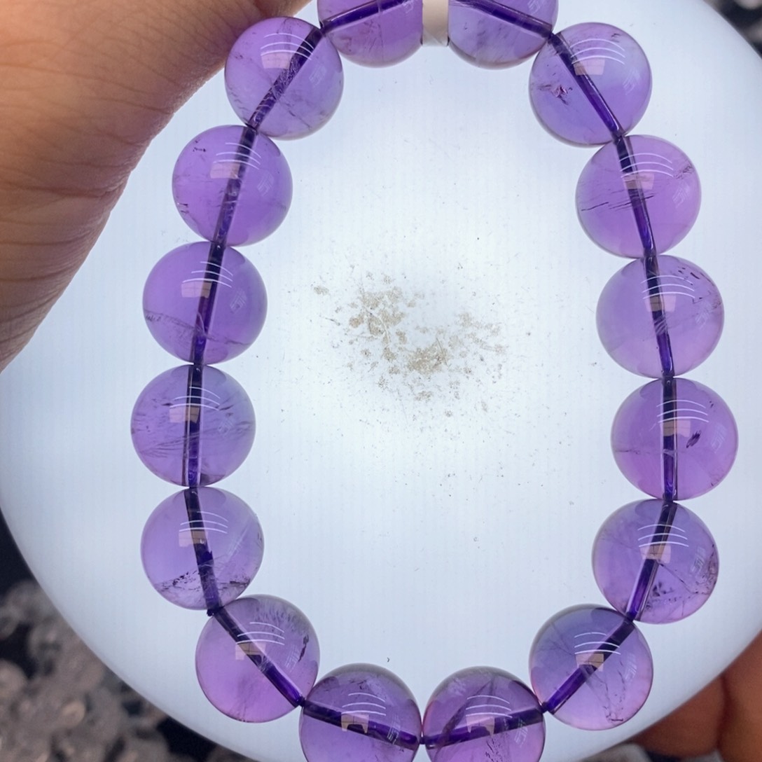 水晶手串未镶嵌12紫水晶14mm