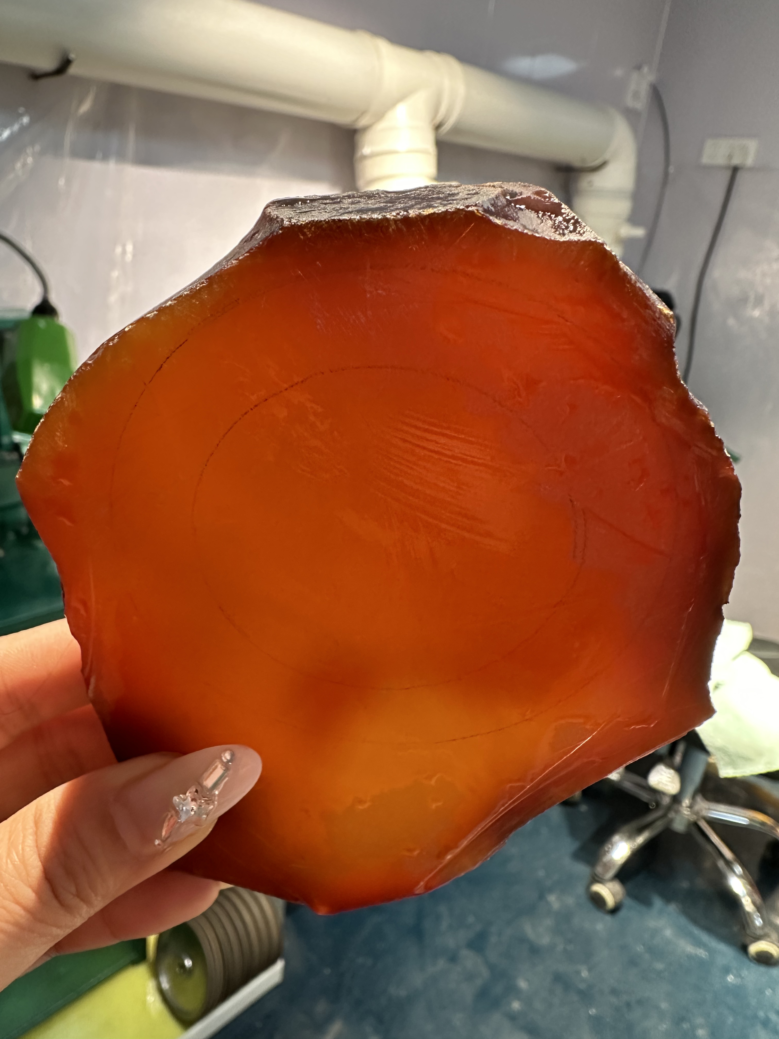 天然玛瑙未镶嵌马料红板 