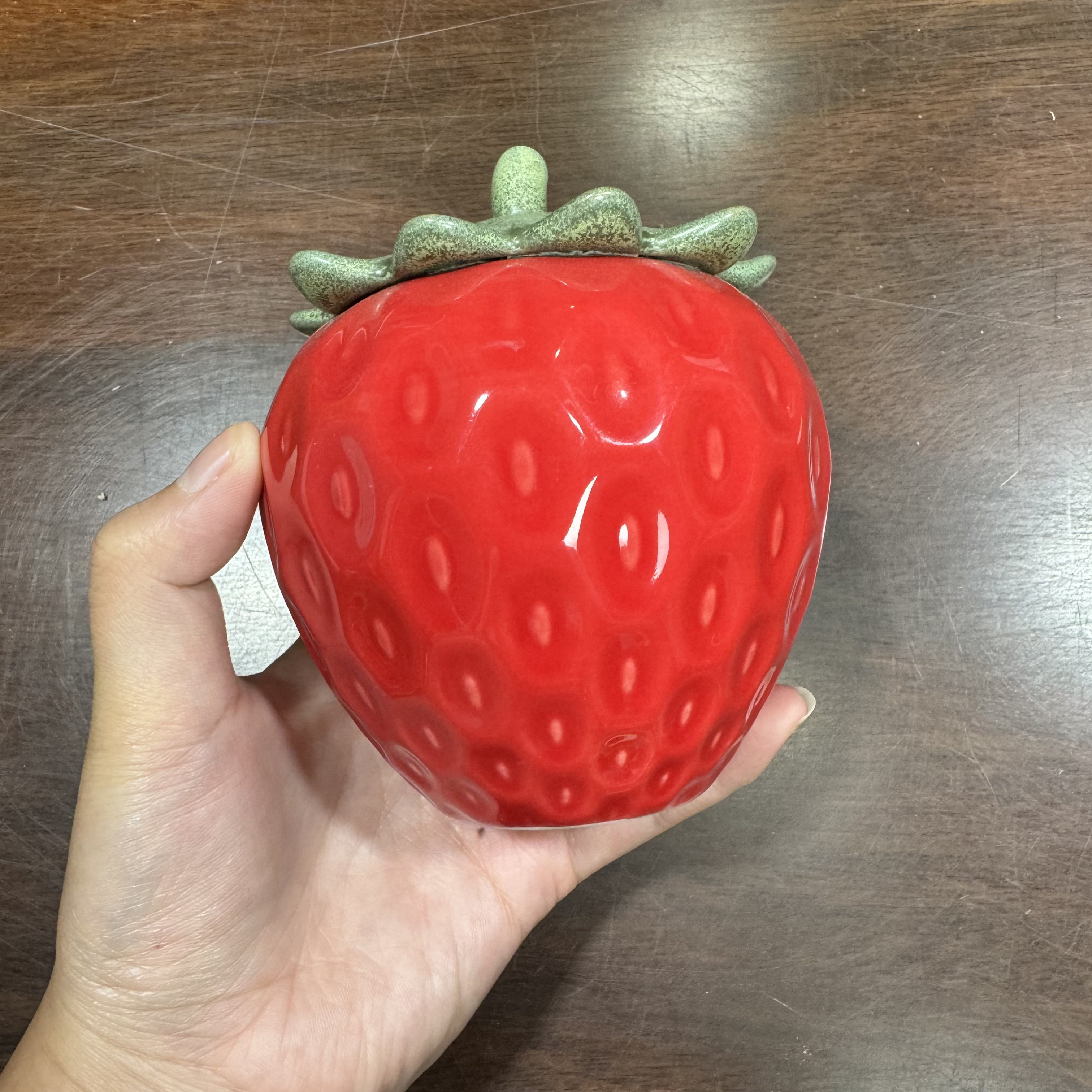 陶瓷红色草莓茶叶罐SS030(k1)