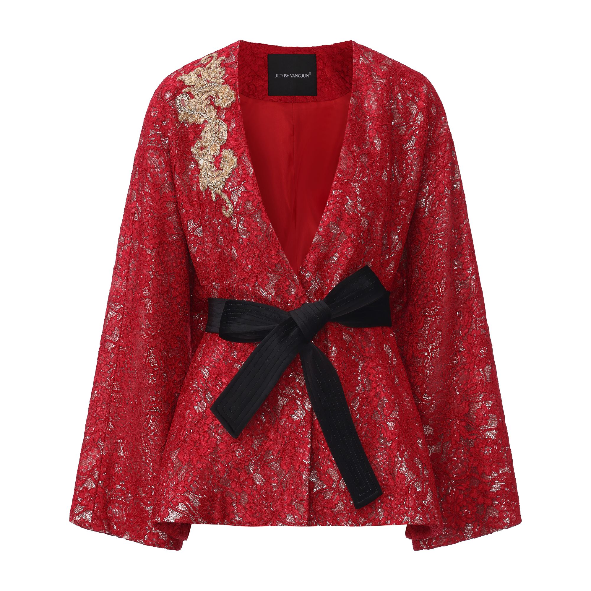 JUNYANG杨君 云裳墨羽中式交领外套