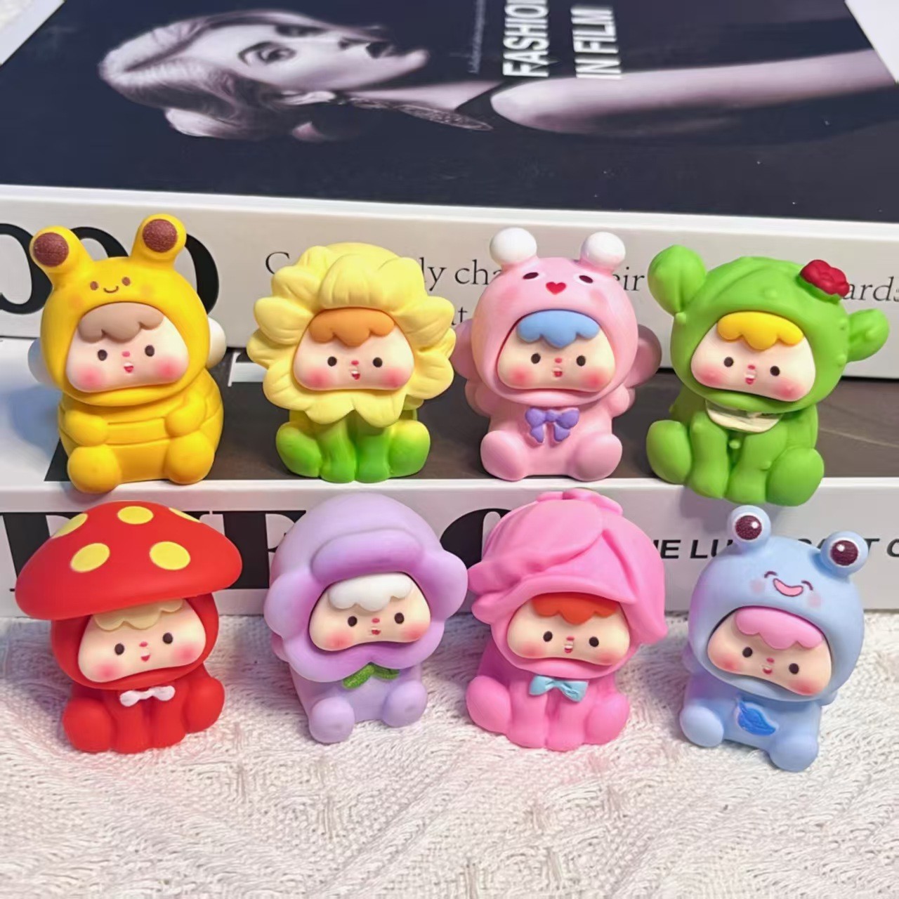 【许愿对对碰】 网红创意可爱丛林水果植物昆虫崽崽车载桌面小摆件