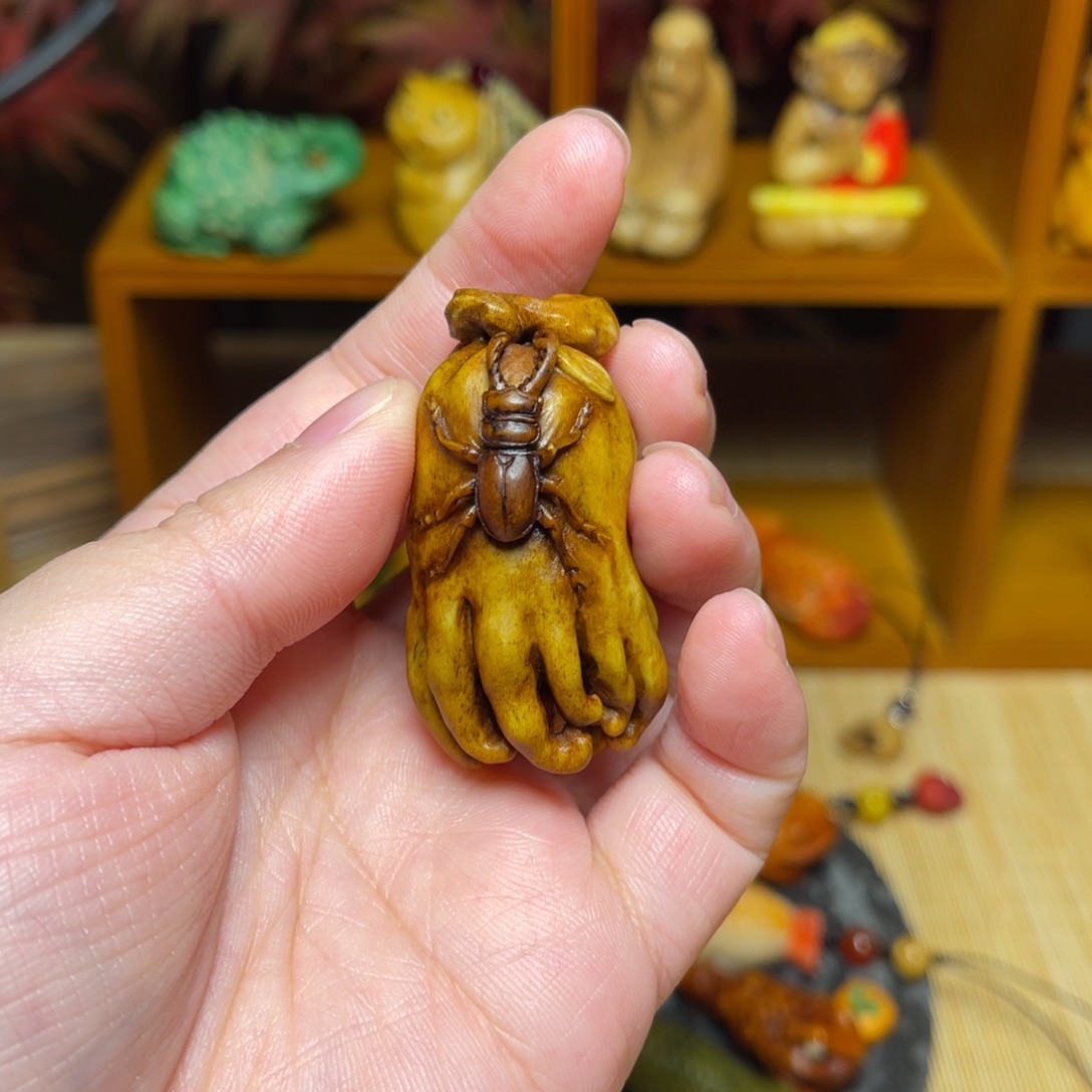 十***安鹿骨把件鹿角佛手瓜