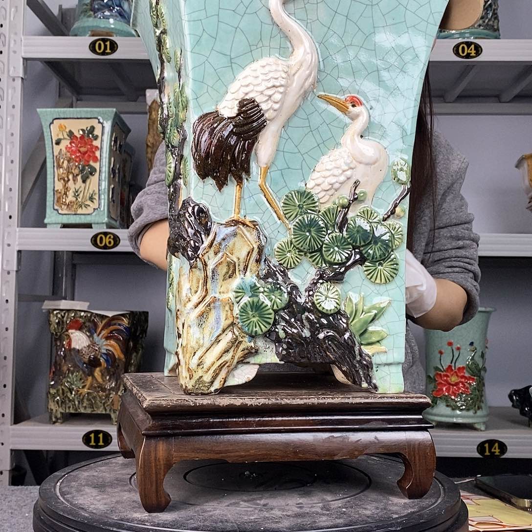 红陶暗**欢石湾盆石湾盆