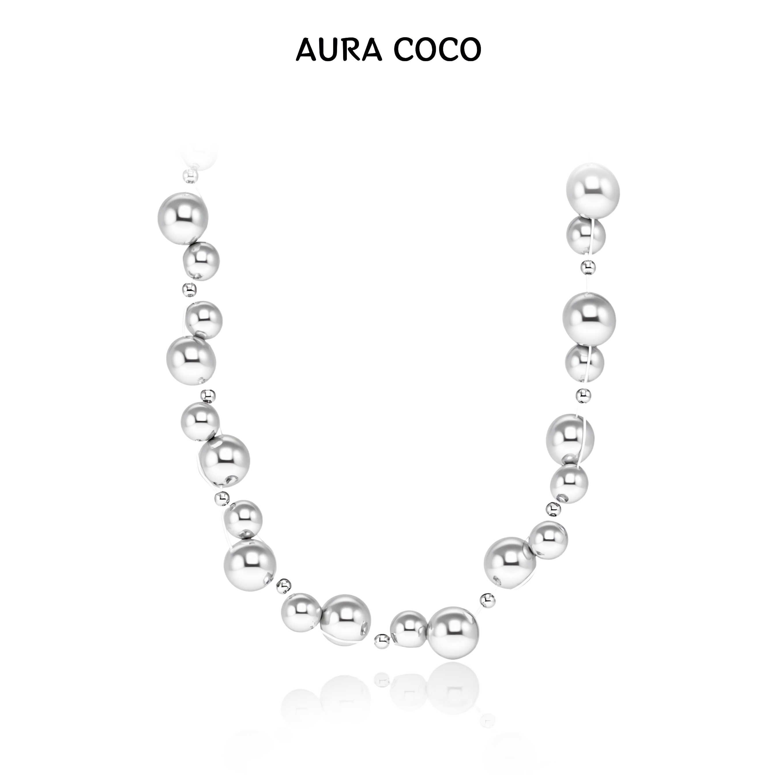  COCO高定【银珠雅韵】时尚轻职风小众百搭珠珠项链B4501