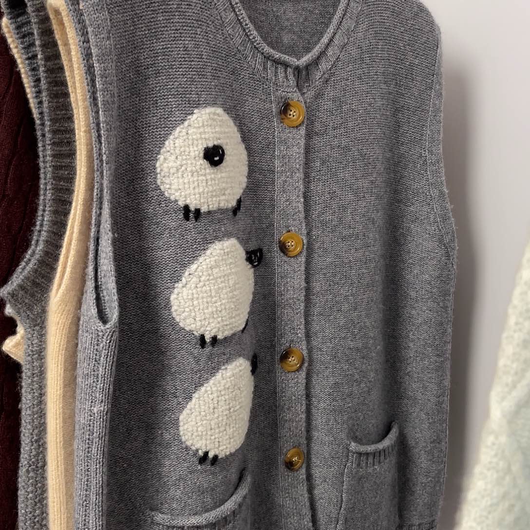 小羊 羊绒 开衫 马甲