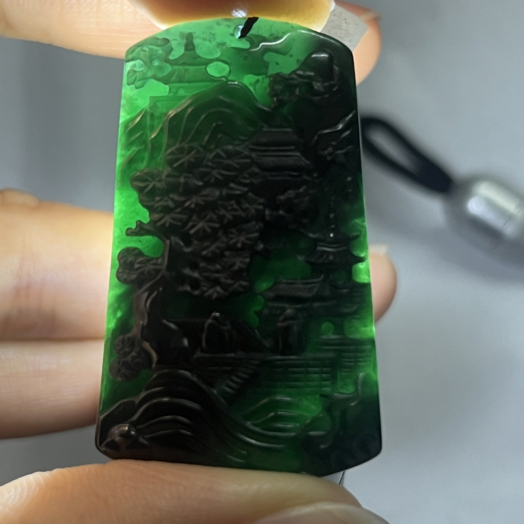 墨翠之缘墨翠山水牌